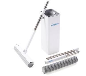 MysticPress Mop&Bucket Set 3.6L, 56-Inch Pole PVA Mop & Bucket Hands Free